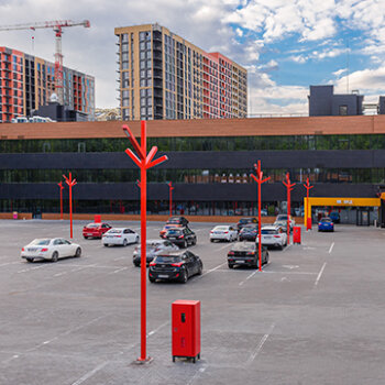 Square lighting poles 